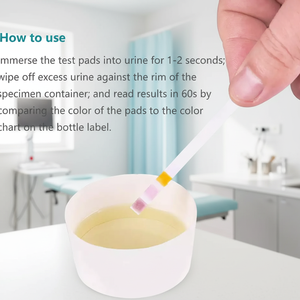 Bandelettes de <span class=keywords><strong>test</strong></span> <span class=keywords><strong>urinaire</strong></span> pour usage domestique OEM, détection rapide des infections urinaires, leucocytes, nitrites, <span class=keywords><strong>pH</strong></span>, 100 bandelettes - Product Image 5