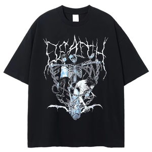 เสื้อยืดเจอร์ซีย์ผ้าฝ้าย 100% ล้างสีแบบวินเทจ ทรงโอเวอร์ไซส์ สตรีทแวร์ พิมพ์ลายแบบ DTG/DTF ล้างสีแบบแอซิด สไตล์อนิเมะ ระบายอากาศได้ดี - Product Image 3