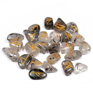 Inde Moonstone Rune Set Agate en cristal naturel sculpté avec gravure pour Feng Shui Chakra Love & Home Decor Prix d'usine - Product Image 5