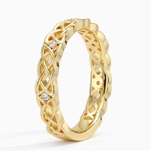 Ornate <b>Celtic</b> Knotwork Diamond Eternity Band <b>Ring</b> - Product Image 1