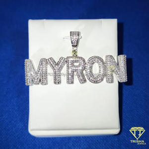 Pendentif personnalisé « Quittia Queen » serti de diamants Moissanite, collier Hip Hop, bijoux - Product Image 5