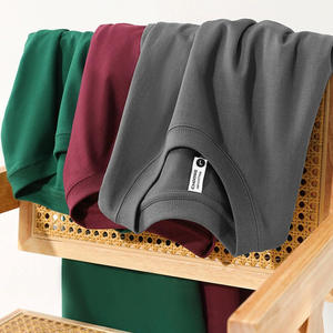 T-shirt décontracté pour homme à manches courtes et col rond, 100 % coton tricoté, respirant, couleur unie, coupe classique, style uni teint - Product Image 3