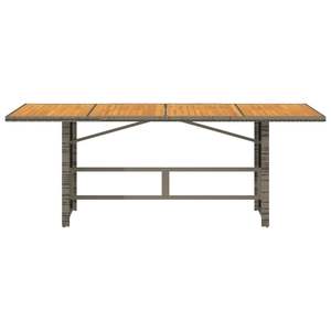 Mesa de Jardín de Madera de Acacia Sólida con Ratán PE Gris y Acero con Recubrimiento en Polvo, Duradera y Elegante - Product Image 6