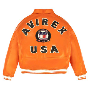 Customized 2026 Make Your Own <b>Men</b> Professional <b>Leather</b> Avirex Winter <b>Jackets</b> with Stand Collar-High Quality <b>Men's</b> Avirex <b>Jacket</b> - Product Image 4