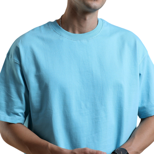 T-shirt pour homme de qualité supérieure, tissu en coton durable, coupe ample, épaules tombantes, manches courtes, t-shirt uni, décontracté, pour un confort optimal - Product Image 3