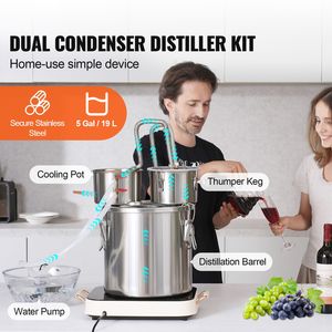 Distillatore Elettrico in Acciaio Inox da 5 Galloni/19 L con Doppio Condensatore e Serpentina in Rame a Raffreddamento Rapido - Product Image 2