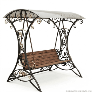 Chaise suspendue de jardin en fer forgé galvanisé à chaud, résistante à la rouille, de style victorien, pour 1 personne - Product Image 1