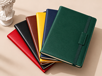 Carnet en cuir PU de qualité supérieure avec bande élastique et attache pour stylo, personnalisable, pour le bureau, l'école et les affaires