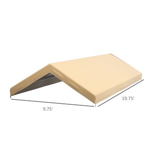 Telo di Ricambio per Tettoia Auto 6x3m Beige con Protezione UV e Corde Elastiche per Camion - Product Image 3