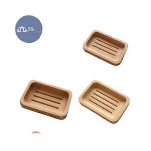 VENTES CHAUDES |   Support à Savon en Bambou, Plateau de Rangement en Bois pour Salle de Bain et Douche – Collection Blue Lotus - Product Image 1