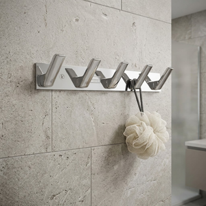 PROMIXO SS202 Porte-manteau mural en acier inoxydable à 1 crochet, finition poli miroir, robuste, antirouille, support moderne pour vêtements et serviettes - Product Image 4