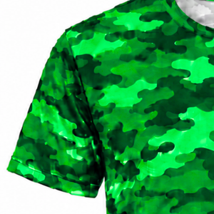 T-shirt vert uni pour homme, manches courtes, col rond, décontracté, imprimé, 100% coton, séchage rapide, respirant, personnalisé, pour entraînement sportif, taille XS - Product Image 4