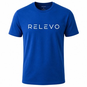 T-shirt de football unisexe bleu à manches courtes et col en V, en polyester respirant, coupe classique, vêtements d'été RELEVO INDUSTRIES - Product Image 2