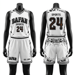 High Quality 170 GSM Polyester Mesh Basketball Jersey Shorts Set <b>Red</b> Black Embroidered Tackle Twill Custom Logo Sportswear - Product Image 2