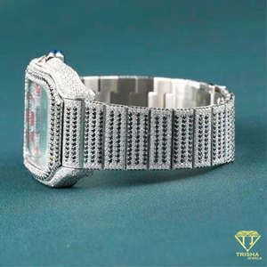 Montre carrée personnalisée entièrement sertie de diamants Moissanite VVS, style Hip Hop, automatique pour homme - Product Image 3