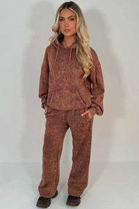 En gros, Survêtement décontracté 2 en 1 pour femme, hiver, uni, avec dentelle, effet délavé, style urbain, pour le sport et le jogging - Product Image 4