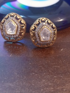 Pendientes de Plata Chapados en Oro, Estilo Vintage, Forma Pentagonal, Joyería Clásica de Compromiso para Mujer, Pendientes de Moda - Product Image 6