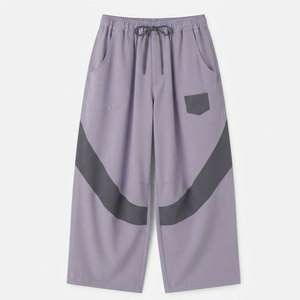 Casual Baggy <b>Trousers</b> For Men Relaxed Loose Fit Soft Woven Fabric Drawstring Waist Wide Leg Streetwear Pants Wholesale Apparel - Product Image 1