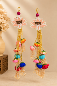 Nouveauté : Décoration murale/porte artisanale écologique traditionnelle Lotus Shubh Labh pour Diwali, Puja, décoration de la maison, cadeau pour les invités - Product Image 5