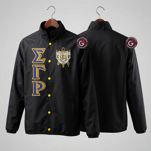 Sigma แจ็กเก็ตแบบปักลายแกมม่า Rho sorors เสื้อโค้ชสำหรับผู้หญิงเสื้อแจ็กเก็ตสายแบบกำหนดสไตล์ได้ตามที่ต้องการ - Product Image 3