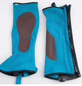 SADAF SADDLERY Demi-chaussons de protection pour chevaux en polyester turquoise avec fermeture éclair et coussinets renforcés, légers - Product Image 3