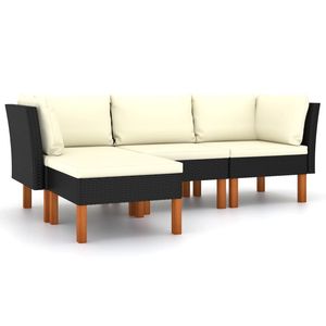 Conjunto de Muebles de Jardín en Negro y Blanco Crema para Patio - Product Image 2