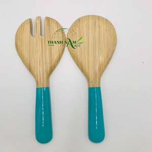 ชุดช้อนไม้ไผ่แบบใช้แล้วทิ้งที่เป็นมิตรกับสิ่งแวดล้อม ดีไซน์เรียบง่าย สีสันสดใส ยี่ห้อ THANH NAM สำหรับงานปาร์ตี้และห้องครัว - Product Image 1