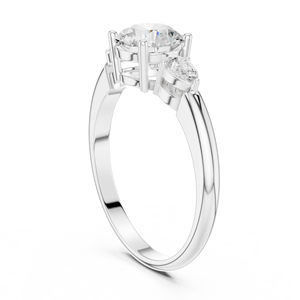 Anillo de Compromiso de Moissanita con Corte Redondo, Plata de Ley 925, Anillo de Boda Clásico de Tres Piedras para Mujer, Joyería Fina - Product Image 2