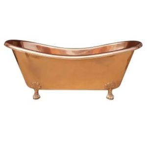 อ่างอาบน้ำทองแดงแบบตั้งพื้นทรงวงรี ลายตอก สำหรับห้องน้ำในบ้าน - Product Image 1