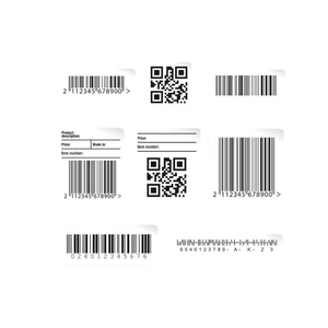 Étiquettes de codes-barres personnalisées de haute qualité, imperméables, résistantes aux rayures, adhésif permanent, matériau PET/PVC, emballage en vrac - Product Image 4