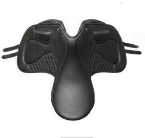 Selle de cheval FAB Premium en cuir noir et rouge avec arceau en bois |   Selle de course et de dressage professionnelle pour l'équitation anglaise - Product Image 2