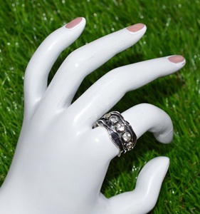 แหวนเงินไวท์โทปาซ แหวนคริสตัลเงิน 925 แหวนแฮนด์เมด เครื่องประดับหรูหรา - Product Image 3