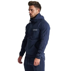 New Arrival Custom Blank Printing Fitness Pullover Men Training Sport Fleece Quick Dry Breathable Half Zip Hoodie Athletic - Product Image 3