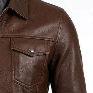 Latest Design <b>Leather</b> Wear <b>Long</b> Sleeves <b>Leather</b> <b>Jacket</b> High Street Men's Winter Quilted <b>Jackets</b> - Product Image 5