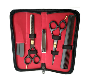 Tijeras de Corte de Pelo Profesionales de Acero Inoxidable de Alta Calidad, Color Negro Dorado, para Barbería, de Ariston International - Product Image 4