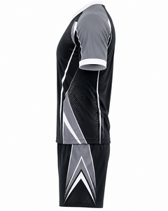 Maillot de football personnalisé pour homme, col en V, manches courtes, imprimé géométrique, polyester respirant, uniformes de football - Product Image 3