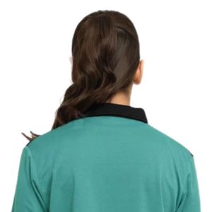 Veste de survêtement zippée intégrale pour femme, vert sarcelle et noir, col montant, manches longues, style décontracté, sportswear et activewear - Product Image 4