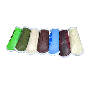 Costa Sports Multi Colors Matching Elastic&Velcro Fur & Rexin Horse <b>Brushing</b> <b>Boots</b> - Product Image 6