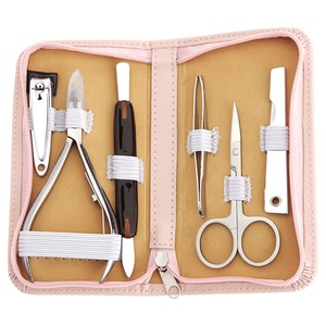 Kit de manucure 6 en 1 en acier inoxydable avec étui, ensemble de manucure portable de style classique pour adultes - Product Image 1
