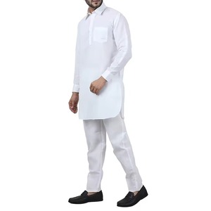 Vente en gros usine OEM – Salwar Kameez pour hommes – Costume 2 pièces en coton sur mesure, décontracté, uni, pour fêtes, coupe ample, toutes saisons - Product Image 6