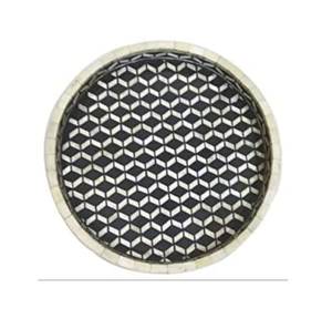 Plateau moderne écologique durable en os incrusté, motif floral, poignée légère, élégant, pour table basse, décoration intérieure, Diwali, mariages - Product Image 3