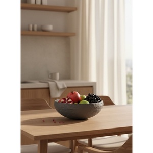 Cuenco grande de cerámica decorativo moderno, blanco, con borde ondulado orgánico, para frutas, para la isla de la cocina, centro de mesa de lujo, decoración del hogar - Product Image 5