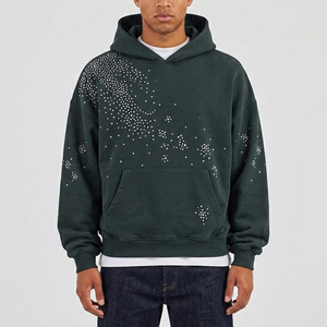Sudadera con Capucha de Hombre con Diseño de Logotipo Personalizado de Alta Calidad, Precio Accesible, Sudadera Básica de Algodón con Pedrería - Product Image 1