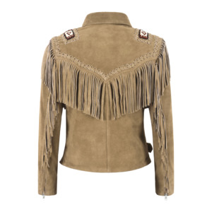 <b>Smart</b> Range Beaded Premium Cow Suede Leather Fringed Coat <b>Women</b> Western Fringes <b>Jacket</b> Vintage Cowgirl Ranch Style Suede <b>Jacket</b> - Product Image 3