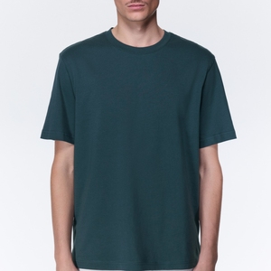 Camiseta de Verano de Manga Corta, Tejido Sólido, Casual, Ecológica, con Logotipo Frontal, Estilo Urbano, Holgada y Relajada, Superventas - Product Image 6