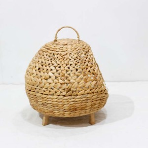 Woven Fiber Round Pet House with Carry Handle Breathable Nest for <b>Cats</b> & Dogs Indoor All Seasons Classic Waterproof - Product Image 3