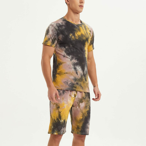 Breathable Quick Dry Summer Men's <b>Knitted</b> Short Sports Wear Short Sleeve T-Shirt and Shorts 100% Cotton Casual Two Piece <b>Set</b> - Product Image 3