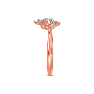 Anillo de Aro con Diamantes y Esmeralda de 1 Ct, Acabado en Oro Rosa, Aro de Oro de Lujo Premium para Mujer, Oro Rosa, 1 Ct, Esmeralda y Diamante - Product Image 4