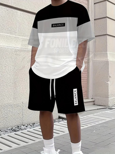 Ensemble décontracté d'été pour homme, t-shirt à manches courtes avec impression numérique 3D et short respirant à séchage rapide en fibre de bambou 100% - Product Image 2