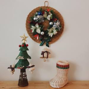 Accesorios de decoración navideña, medias navideñas de ratán, mejor precio, medias navideñas tejidas a mano, bota de Papá Noel - Product Image 4